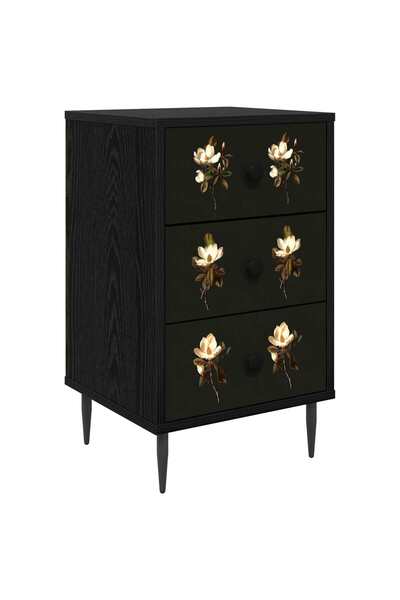 vidaxl Dulap de noapte BREMEN Stejar Negru 36 x 33 x 61 cm