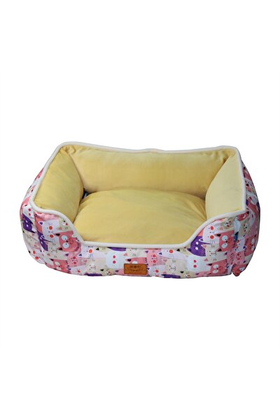 Generic Brand Fleece Lined Bolster Pet Bed for Cats and Small Dogs - Pink Car...