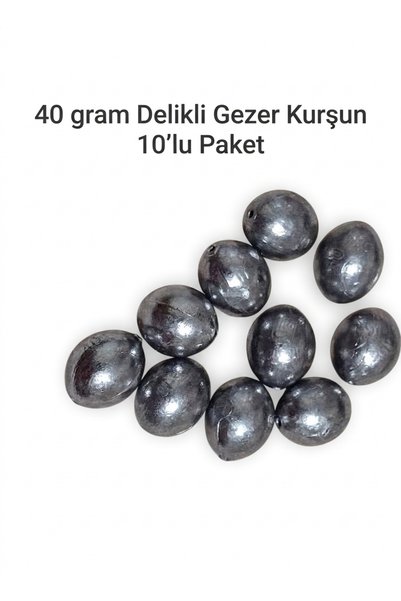 Türkaslann 40 gram delikli Gezer Kurşun 10'lu paket 40 x 10 toplam 400 gram
