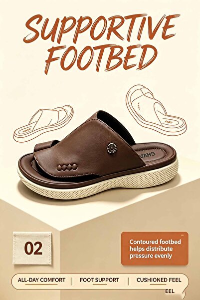 SoftSole KSA شباشب صيفية فاخرة للرجال من جلد البقر - ناعمة وقابلة للتنفس