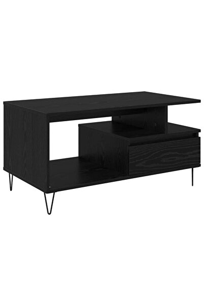 vidaxl Masă de cafea Stejar Negru 90 x 49 x 45 cm Lemn prelucrat