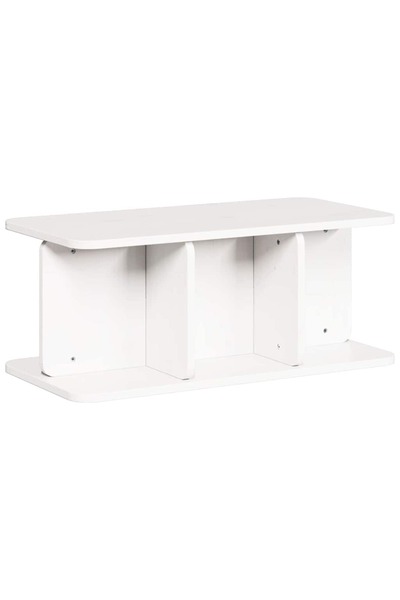 vidaxl Masă de cafea Alb 80 x 39,5 x 33,5 cm Lemn masiv de pin