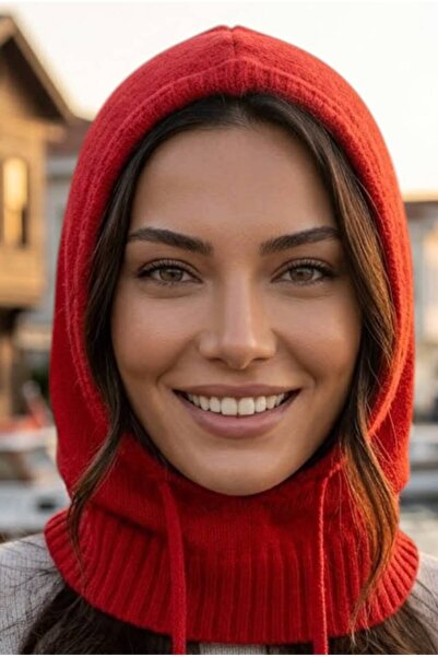 Mood Agenda Women's Lace-Up Hooded Knitwear Balaklava Winter Neck Warmer Beanie