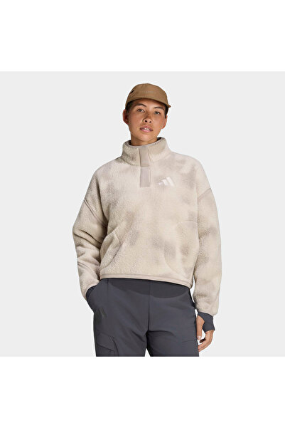 adidas Ks2312-K W Mt Ess Hp Aop Women's Sweatshirt Beige