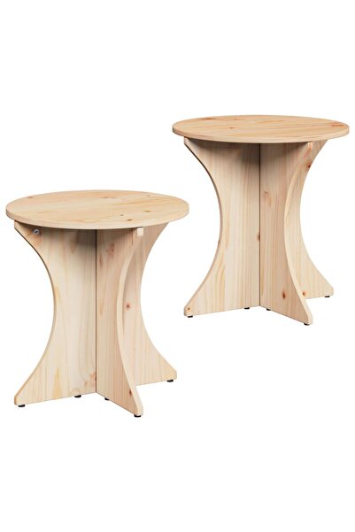 vidaxl Masă de cafea 2 buc. 46 x 46 x 47 cm Lemn masiv de pin