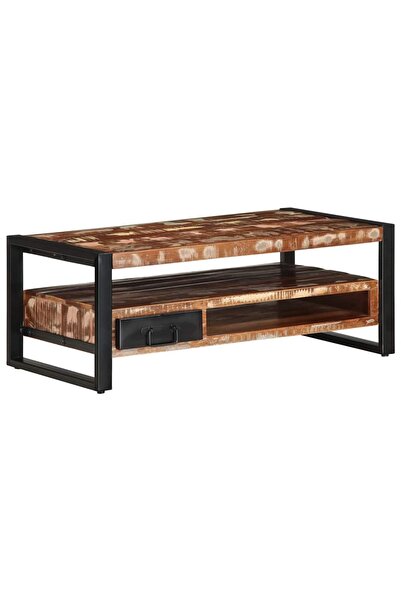 vidaxl Masuta de cafea multicolora 90x50x36 cm lemn masiv recuperat