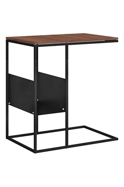 vidaxl Masă laterală, negru, 55x36x59,5 cm, lemn compozit