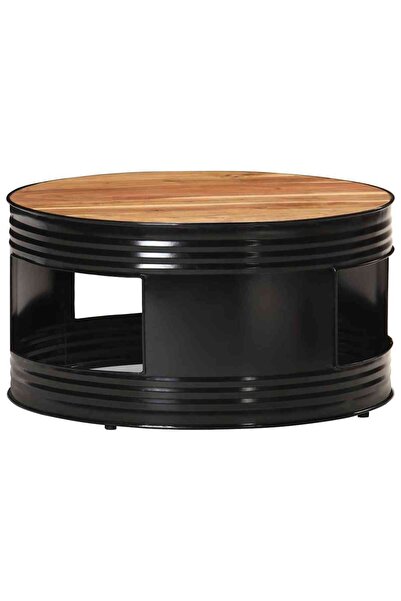 vidaxl Măsuță de cafea, negru, 68 x 68 x 36 cm, lemn masiv de acacia