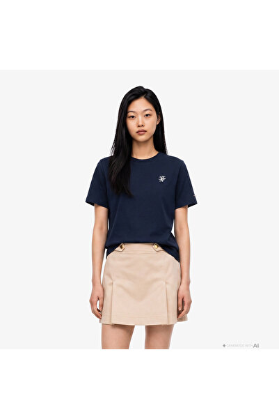 Tommy Hilfiger Γυναικείο μπλουζάκι με στρογγυλή λαιμόκοψη, κοντό μανίκι, ίσια...