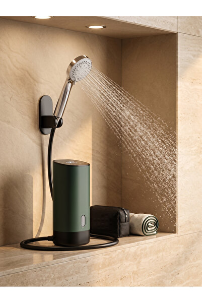 Jubilin Portable Electric Shower 8000mAh - Dark Green (Threaded) | 5 Flow Lev...