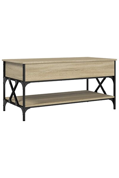 vidaxl Măsuță de cafea stejar sonoma 100x50x50 cm lemn prelucrat/metal