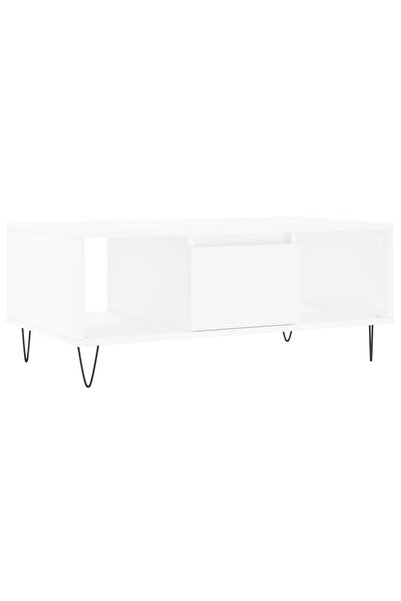 vidaxl Măsuță de cafea, alb, 90x50x36,5 cm, lemn prelucrat
