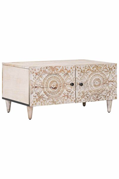 vidaxl Masă de cafea Alb 80 x 50 x 40 cm Lemn de mango solid