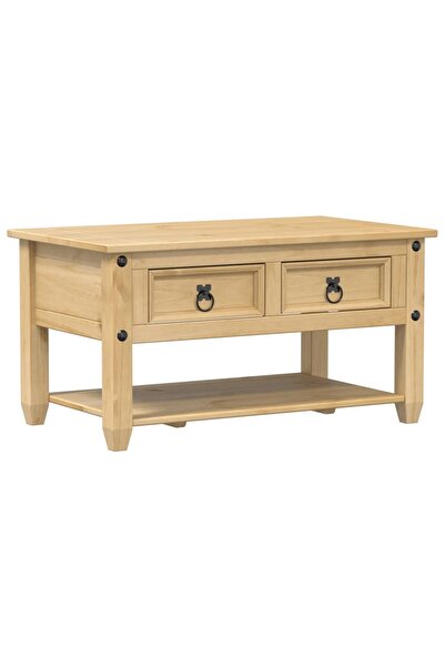 vidaxl Măsuță de cafea cu sertare Corona, 85x50x45 cm, lemn masiv pin
