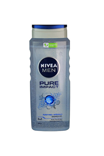NIVEA Pure Impact Shower Gel for Men – 500ml Refreshing Body Wash