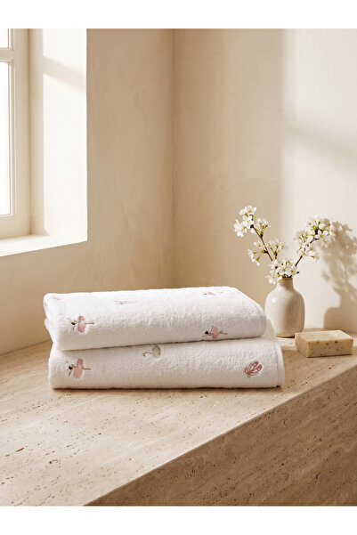 Dantela Ballet Club 2-Piece Embroidered Towel Set