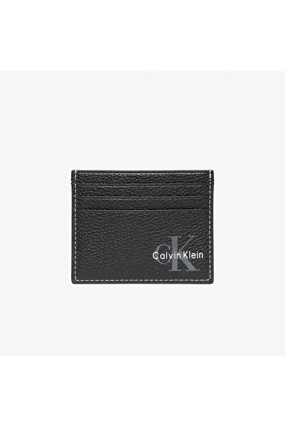 Calvin Klein Men's Brand Logo Smooth Surface Black Card Holder with Multiple ...