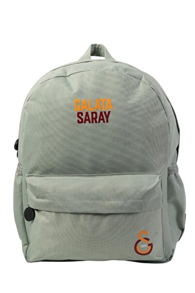 Galatasaray Licensed Gray Original Backpack with Front Pocket Detail