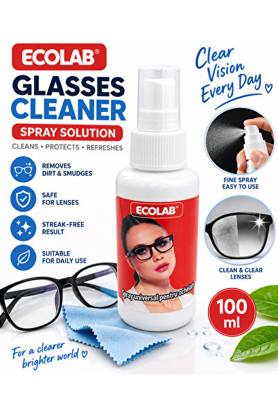 Ecolab Soluție pentru Curățarea Ochelarilor Ecolab, Spray Universal, 100 ml