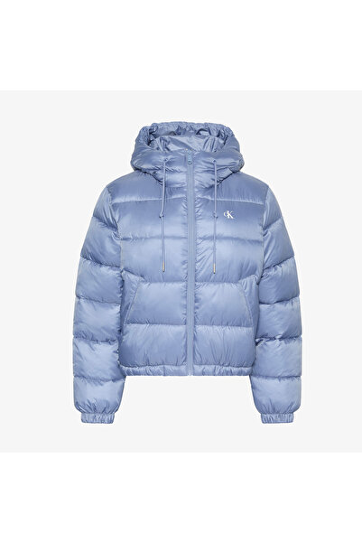 Calvin Klein Short Logo Puffer Kadın Mavi Ceket