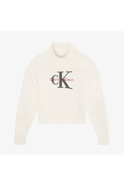 Calvin Klein Logo Pullover Women's White Knitwear