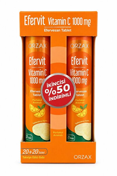Orzax Ocean Efervit Vitamin C 1000 mg 20 Efervesan Tablet + 20 Tablet - İkinc...