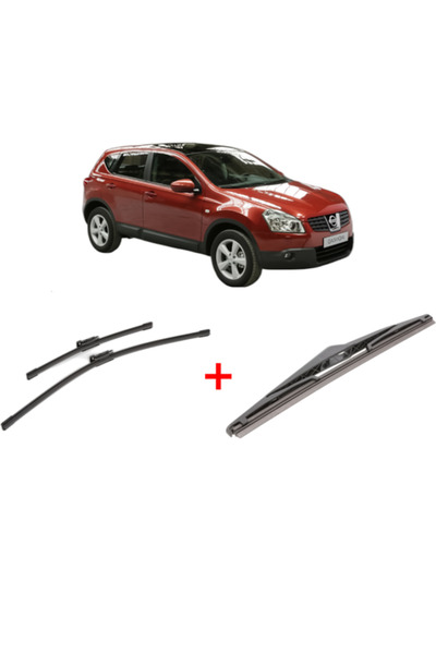 Bosch Set of 3 wipers NISSAN QASHQAI +2 (JJ10E) 2007 - 2014, for windshield a...