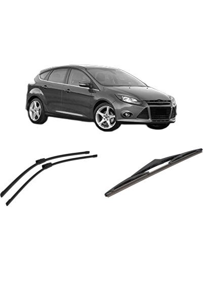 Bosch Σετ 3 υαλοκαθαριστήρων FORD FOCUS III 2010-2020, για παρμπρίζ και πίσω ...