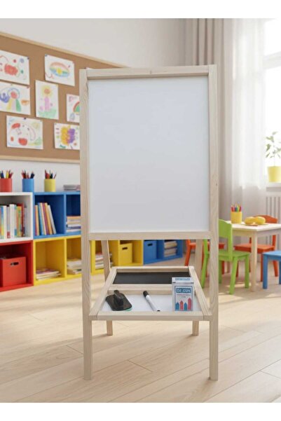 drn kids ve eğitim Çift Taraflı Ayaklı katlanabilir Yazı Tahtası. Kalem, Silg...