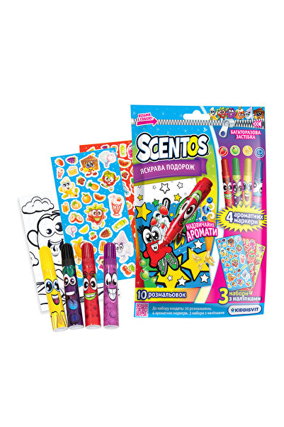 Scentos Set de creație 20007 Bright Journey cu 4 markere parfumate, 3 coli cu...