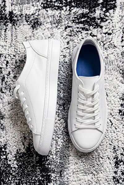 Livio Ferri Leon 100% Genuine Leather Lace-Up Minimal Men's Sneaker Shoes
