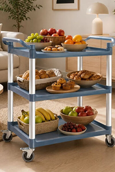 Generic Brand Food serving cart with wheels 100X70X49 cm