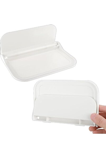 KASTWAVE 2 Pieces Foldable Wall Storage Holder,Rack Shelf Plastic Floating Sh...