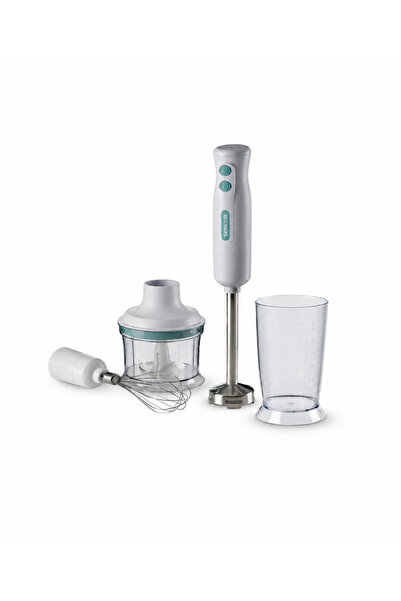 Güral Porselen Flow Premium Özel Seri 24 Parça 6 Kişilik Bone Yemek Takımı ( Desen Atmama Garantili ) ve Ariete Breakfast El Blender Seti