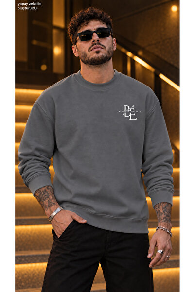 caddekombin Ανδρικό φούτερ Boutique Elegance BE με λογότυπο Monogram, με λαιμ...