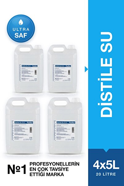 Povilon Ultra Saf Distile Su 5 Litre x 4 Adet (20 L Koli) - Ütü, Akü, Radyatö...