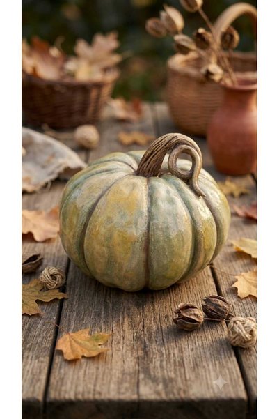 Gardenya Harvest Pumpkin – El Boyaması Dekoratif Polyester Kabak Biblo ( 16x 19 cm )