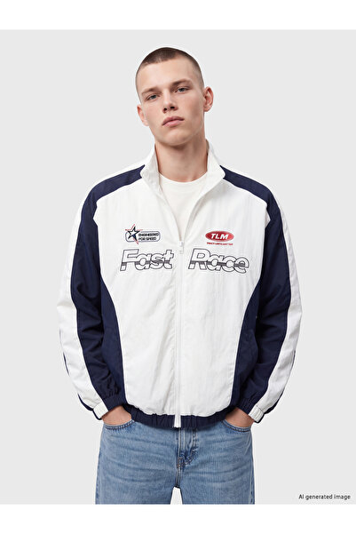LC Waikiki Relax Fit Mock Neck Printed Men's Jacket
