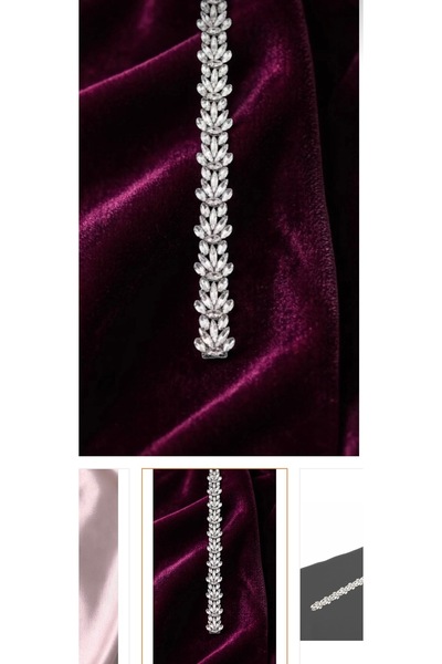 Ganz trend Kristal ütü ile yapışan mekik taşlı aksesuar 50 cm