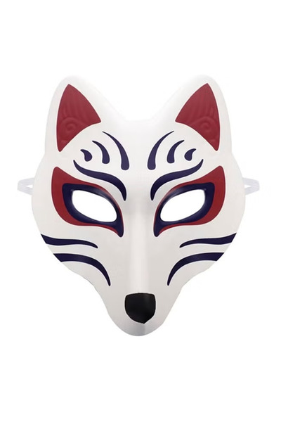 GGEROU Fox Mask Japanese Kabuki Kitsune Masks for Men Women Cosplay Party Mas...