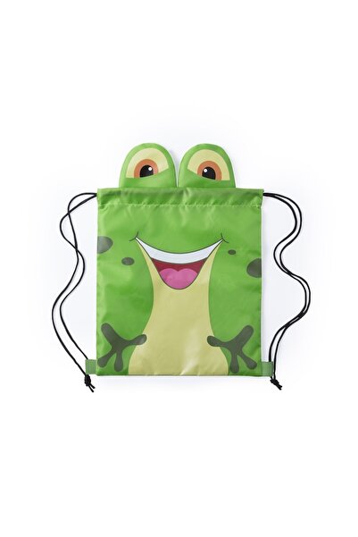 AiDesign AiKidsAny Ghiozdan pentru copii cu broască verde, Rucsac cu șnur pen...