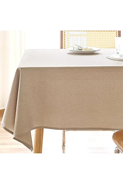 GENERAL 60X84 Rectangular Woven Linen Tablecloth Waterproof Spillproof Wipeab...