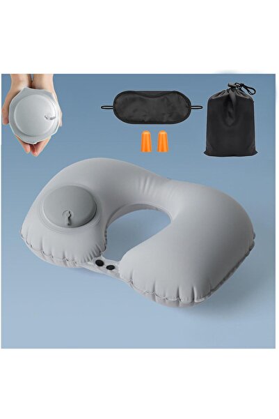 Arabest Self-Inflatable Neck Support Travel Pillow,Mulberry Silk Fabric,Adjus...