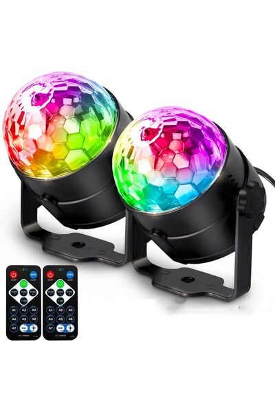 Arabest 2Pcs Multi-Color DJ Strobe Lights,Sound-Activated Party Lighting for ...