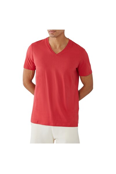 Generic Men's Basic V-Neck T-Shirt – AX I Red