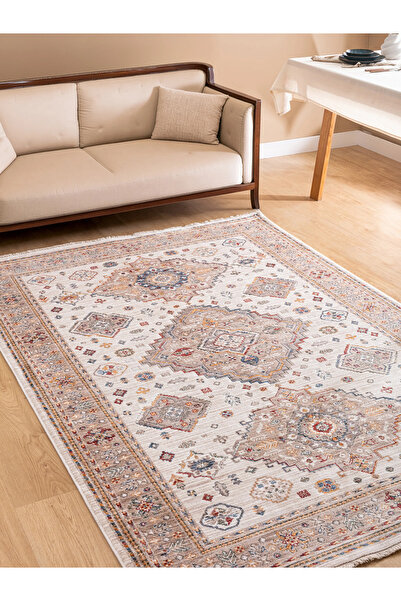 Derya Home Kuzey Saçaklı Halı %100 Degrade Polyester 7 mm Hav Vintage Desen