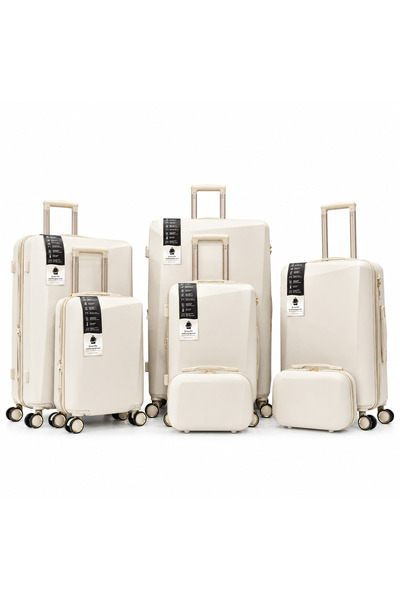 AMENAT Travel Luggage Sets 7 Piece Set Bride's Trousseau Modern Design Shatte...