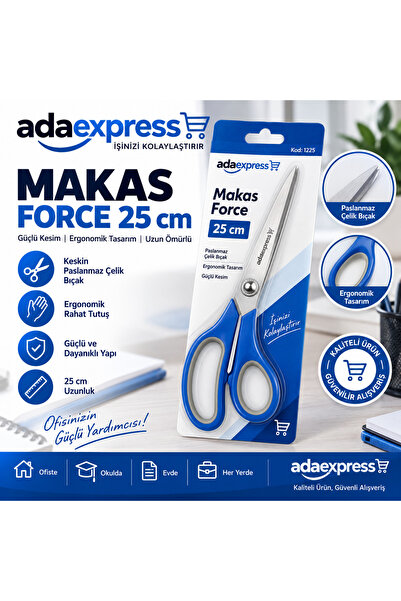 ADAEXPRESS Ψαλίδι Ατσάλινο 25 εκ. Τύπου Γραφείου Μεγάλο Μέγεθος