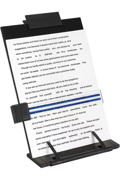 Tazweeq Desktop Document Holder Stand, Adjustable Clip with 7 Positions, Stur...
