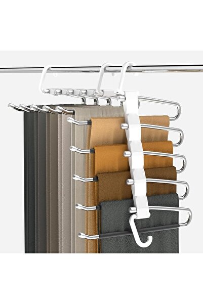 ALMEKAQUZ Pants Hangers Space Saving - 2 Pack Closet Organizer, Anti-Slip, St...